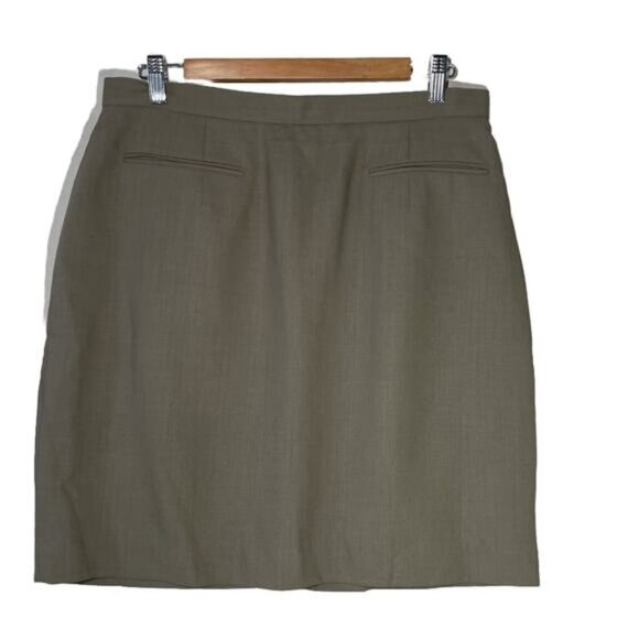 Banana Republic Skirt Womens Size 14 Olive Mini Lined 100% Wool Made In Italy - Picture 3 of 9